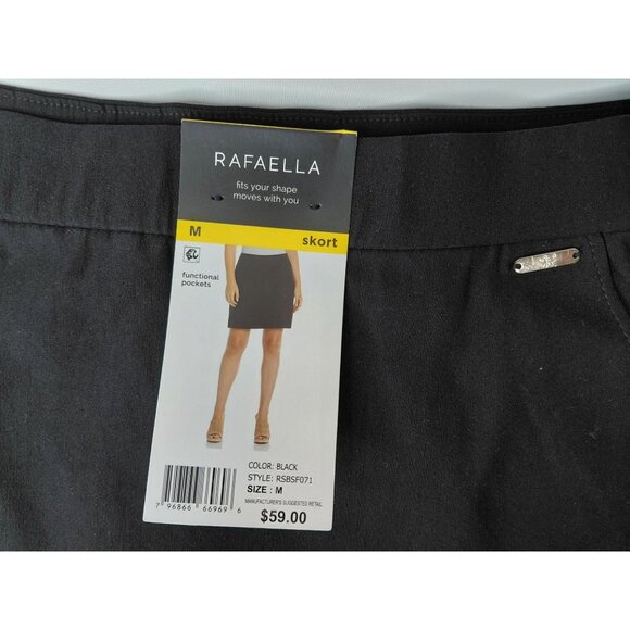 Rafaella Women's Black Skort M Functional Pockets Stretch Waist - Picture 4 of 8